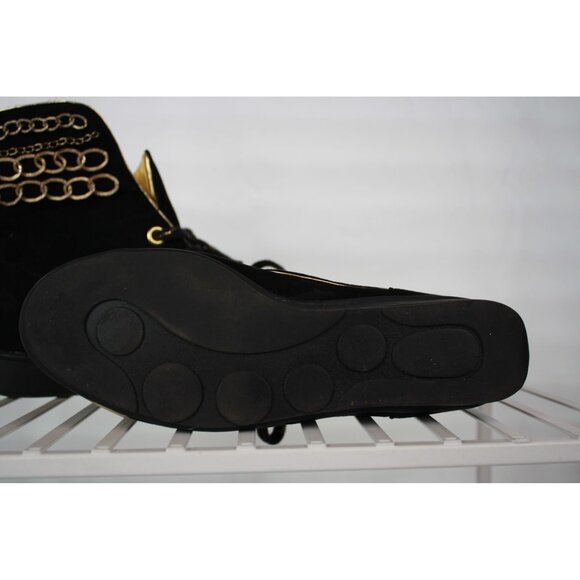 Joan Boyce Women's size 6.5 Metallic Black Ankle Boots with Metal Embellishments - Picture 9 of 10